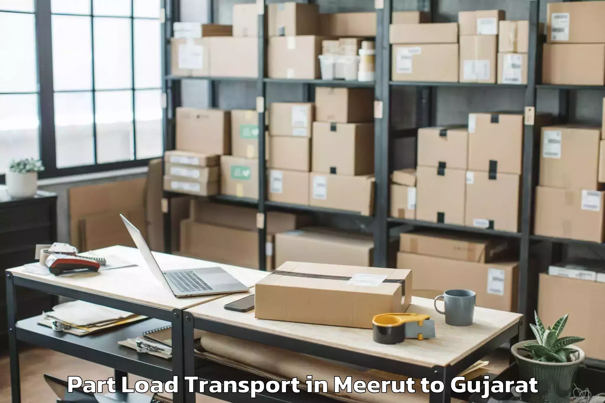 Professional Meerut to Vadodara Part Load Transport